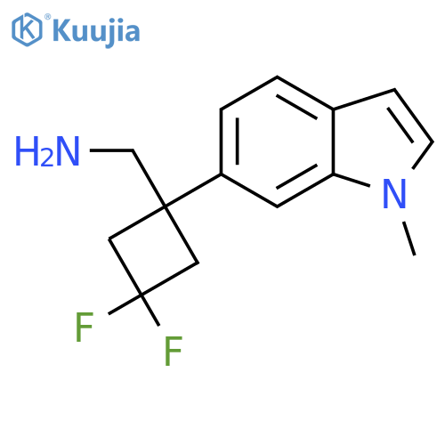 3,3-difluoro-1-(1-methyl-1H-indol-6-yl)cyclobutylmethanamine structure