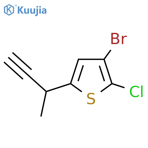 3-bromo-5-(but-3-yn-2-yl)-2-chlorothiophene structure
