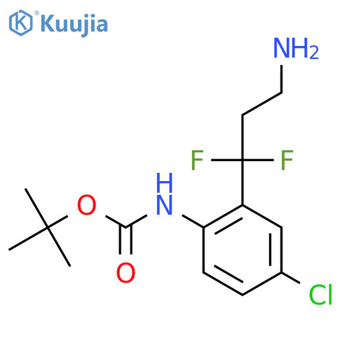 tert-butyl N-2-(3-amino-1,1-difluoropropyl)-4-chlorophenylcarbamate structure