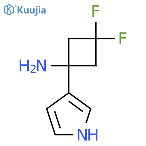 3,3-difluoro-1-(1H-pyrrol-3-yl)cyclobutan-1-amine structure