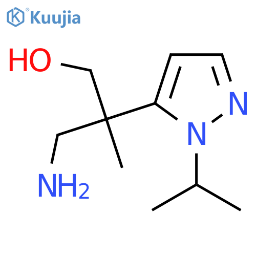 3-amino-2-methyl-2-1-(propan-2-yl)-1H-pyrazol-5-ylpropan-1-ol structure