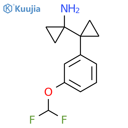 1-{1-3-(difluoromethoxy)phenylcyclopropyl}cyclopropan-1-amine structure