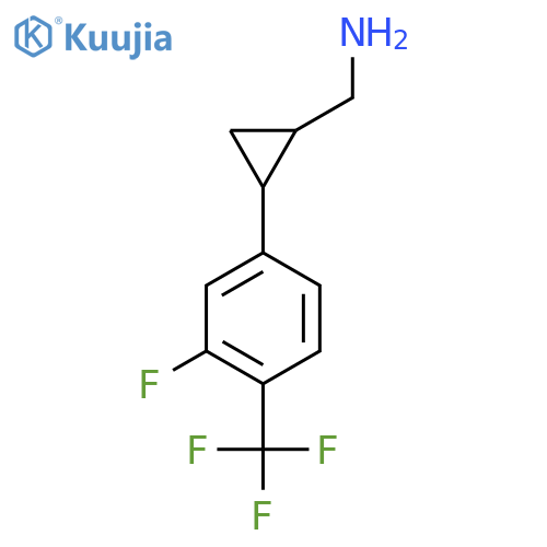 {2-3-fluoro-4-(trifluoromethyl)phenylcyclopropyl}methanamine structure