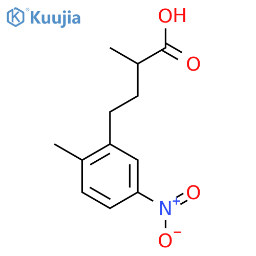 2-Methyl-4-(2-methyl-5-nitrophenyl)butanoic acid structure