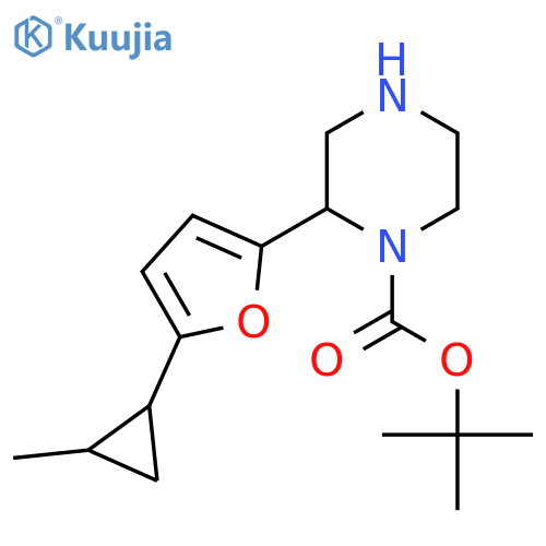 tert-butyl 2-5-(2-methylcyclopropyl)furan-2-ylpiperazine-1-carboxylate structure