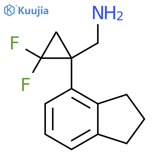 1-(2,3-dihydro-1H-inden-4-yl)-2,2-difluorocyclopropylmethanamine structure