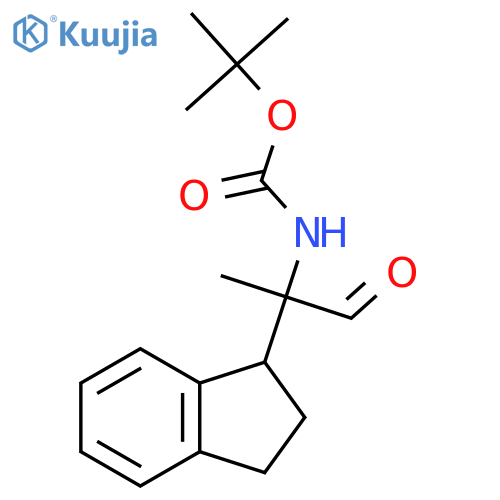 tert-butyl N-2-(2,3-dihydro-1H-inden-1-yl)-1-oxopropan-2-ylcarbamate structure