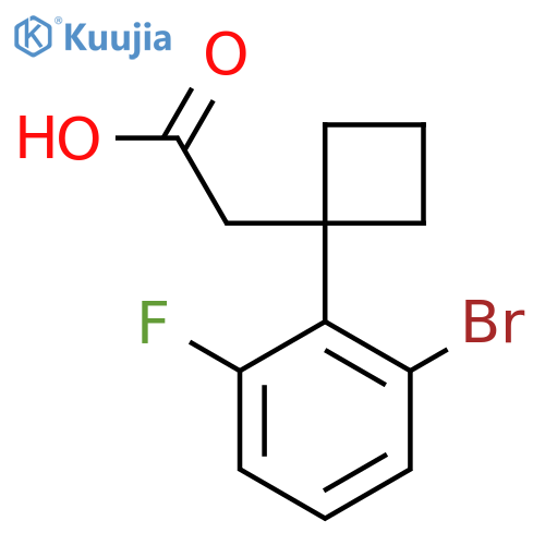 2-1-(2-bromo-6-fluorophenyl)cyclobutylacetic acid structure