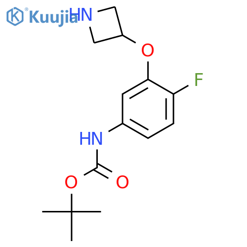 tert-butyl N-3-(azetidin-3-yloxy)-4-fluorophenylcarbamate structure