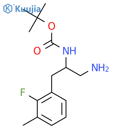 tert-butyl N-1-amino-3-(2-fluoro-3-methylphenyl)propan-2-ylcarbamate structure