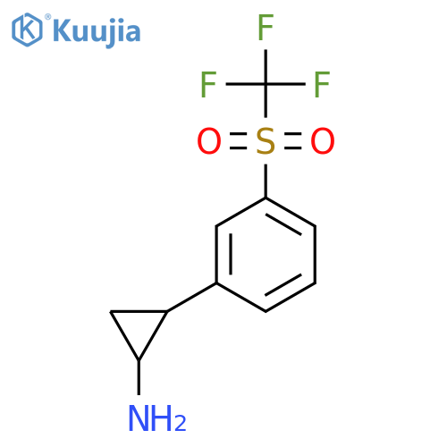 2-(3-Trifluoromethanesulfonylphenyl)cyclopropan-1-amine structure