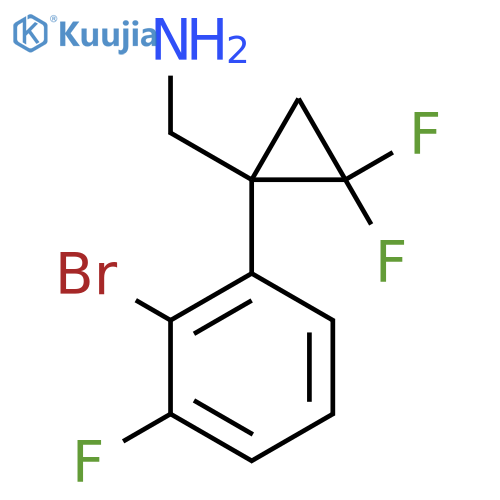 1-(2-bromo-3-fluorophenyl)-2,2-difluorocyclopropylmethanamine structure