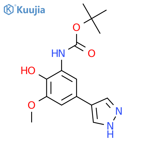 tert-butyl N-2-hydroxy-3-methoxy-5-(1H-pyrazol-4-yl)phenylcarbamate structure