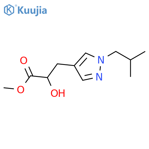 methyl 2-hydroxy-3-1-(2-methylpropyl)-1H-pyrazol-4-ylpropanoate structure