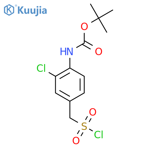 tert-butyl N-{2-chloro-4-(chlorosulfonyl)methylphenyl}carbamate structure