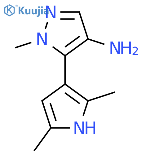 5-(2,5-dimethyl-1H-pyrrol-3-yl)-1-methyl-1H-pyrazol-4-amine structure