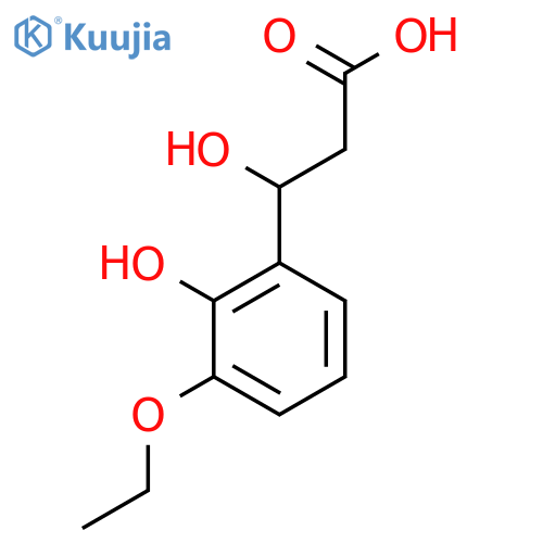 3-(3-ethoxy-2-hydroxyphenyl)-3-hydroxypropanoic acid structure