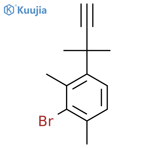 2-bromo-1,3-dimethyl-4-(2-methylbut-3-yn-2-yl)benzene structure