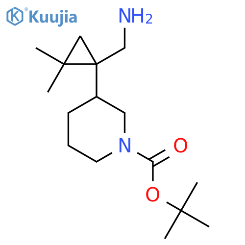 tert-butyl 3-1-(aminomethyl)-2,2-dimethylcyclopropylpiperidine-1-carboxylate structure