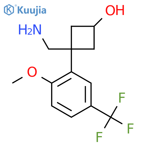 3-(aminomethyl)-3-2-methoxy-5-(trifluoromethyl)phenylcyclobutan-1-ol structure