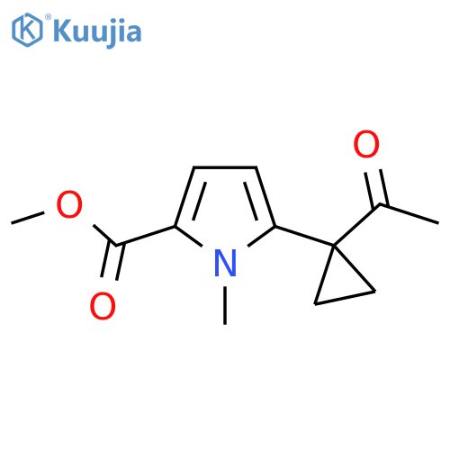 methyl 5-(1-acetylcyclopropyl)-1-methyl-1H-pyrrole-2-carboxylate structure