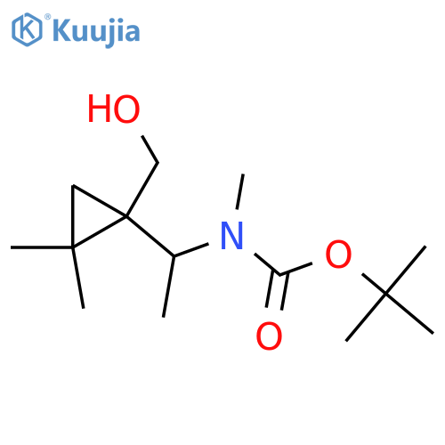 tert-butyl N-{1-1-(hydroxymethyl)-2,2-dimethylcyclopropylethyl}-N-methylcarbamate structure
