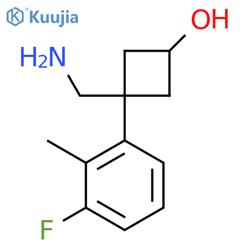 3-(aminomethyl)-3-(3-fluoro-2-methylphenyl)cyclobutan-1-ol structure