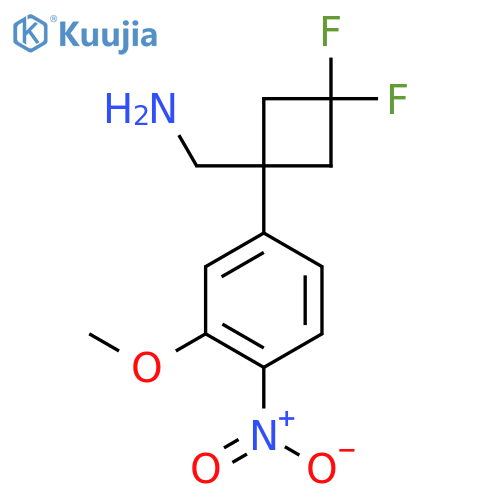 3,3-difluoro-1-(3-methoxy-4-nitrophenyl)cyclobutylmethanamine structure