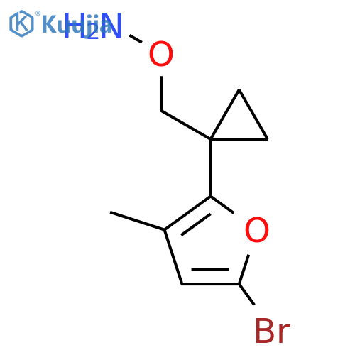 O-{1-(5-bromo-3-methylfuran-2-yl)cyclopropylmethyl}hydroxylamine structure
