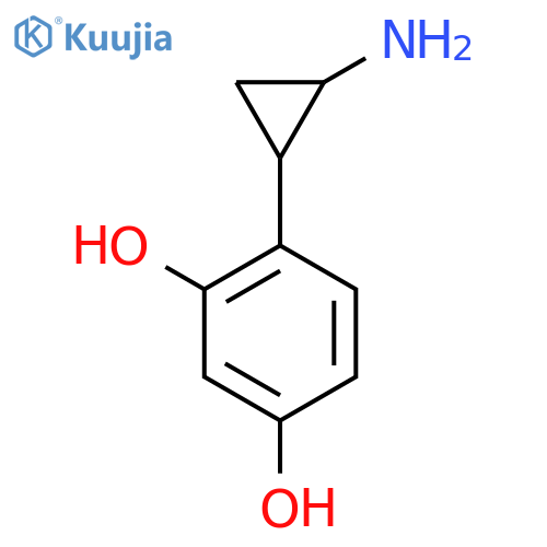 4-(2-aminocyclopropyl)benzene-1,3-diol structure