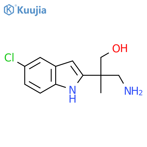 3-amino-2-(5-chloro-1H-indol-2-yl)-2-methylpropan-1-ol structure