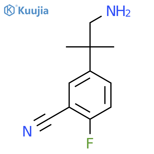 5-(1-amino-2-methylpropan-2-yl)-2-fluorobenzonitrile structure