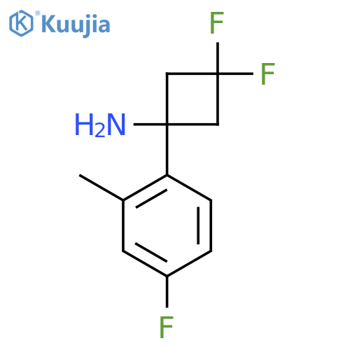 3,3-difluoro-1-(4-fluoro-2-methylphenyl)cyclobutan-1-amine structure