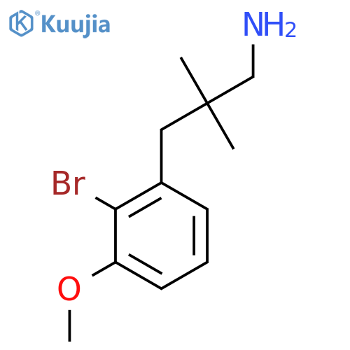 3-(2-bromo-3-methoxyphenyl)-2,2-dimethylpropan-1-amine structure