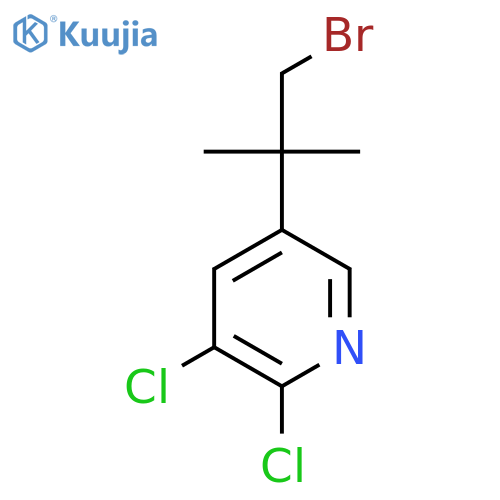 5-(1-bromo-2-methylpropan-2-yl)-2,3-dichloropyridine structure