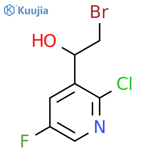 2-bromo-1-(2-chloro-5-fluoropyridin-3-yl)ethan-1-ol structure