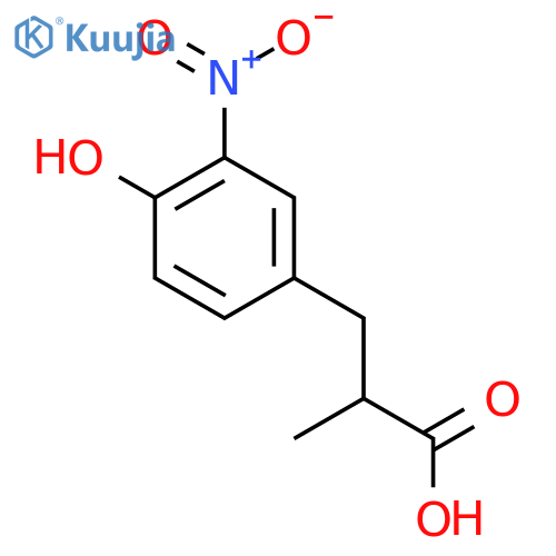 3-(4-hydroxy-3-nitrophenyl)-2-methylpropanoic acid structure