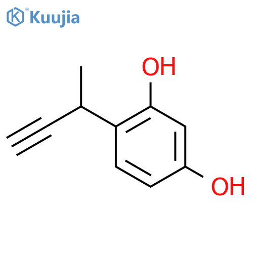 4-(but-3-yn-2-yl)benzene-1,3-diol structure