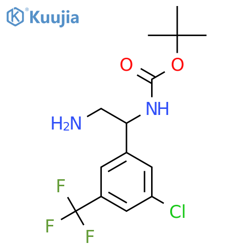 tert-butyl N-{2-amino-1-3-chloro-5-(trifluoromethyl)phenylethyl}carbamate structure