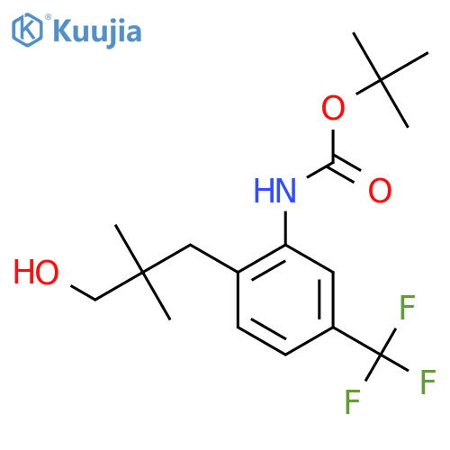 tert-butyl N-2-(3-hydroxy-2,2-dimethylpropyl)-5-(trifluoromethyl)phenylcarbamate structure