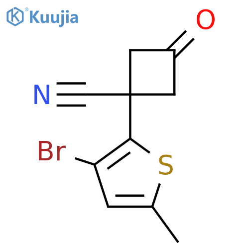1-(3-bromo-5-methylthiophen-2-yl)-3-oxocyclobutane-1-carbonitrile structure
