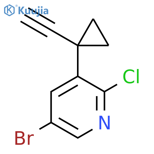 5-bromo-2-chloro-3-(1-ethynylcyclopropyl)pyridine structure