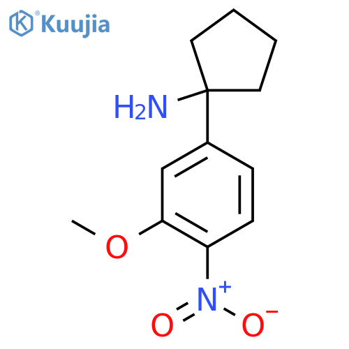 1-(3-methoxy-4-nitrophenyl)cyclopentan-1-amine structure