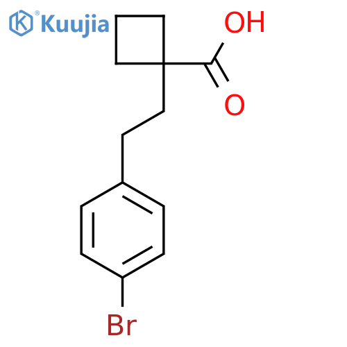 1-2-(4-bromophenyl)ethylcyclobutane-1-carboxylic acid structure
