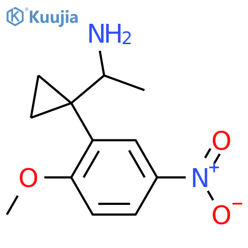 1-1-(2-methoxy-5-nitrophenyl)cyclopropylethan-1-amine structure