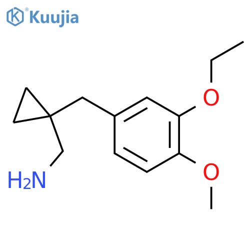 {1-(3-ethoxy-4-methoxyphenyl)methylcyclopropyl}methanamine structure
