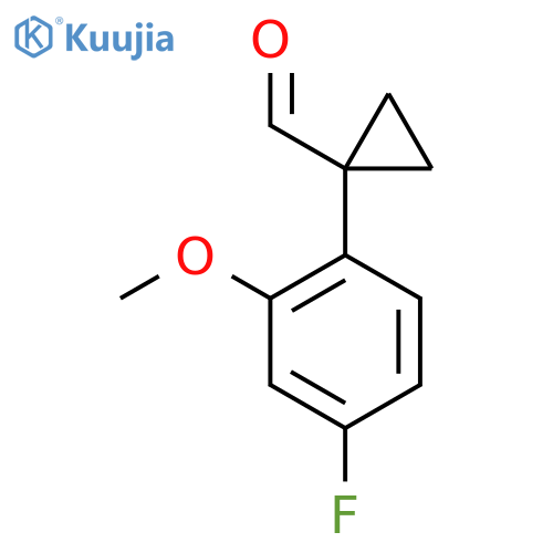 1-(4-fluoro-2-methoxyphenyl)cyclopropane-1-carbaldehyde structure