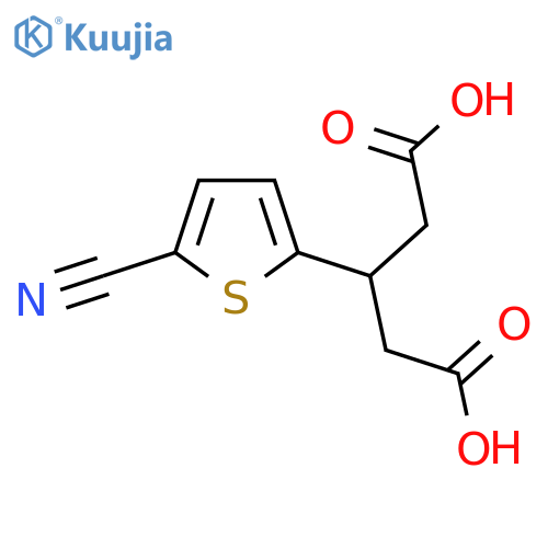 3-(5-cyanothiophen-2-yl)pentanedioic acid structure