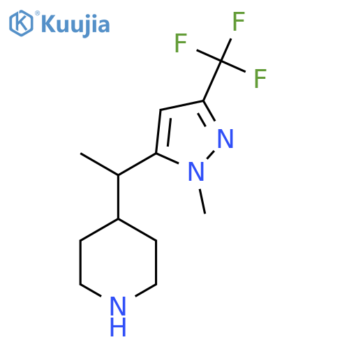 4-{1-1-methyl-3-(trifluoromethyl)-1H-pyrazol-5-ylethyl}piperidine structure