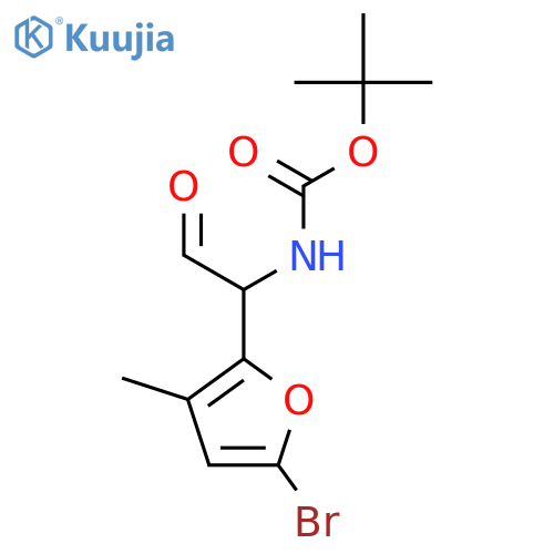 tert-butyl N-1-(5-bromo-3-methylfuran-2-yl)-2-oxoethylcarbamate structure